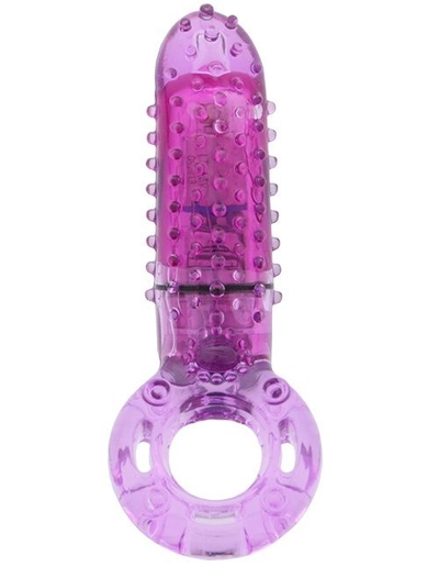 Фиолетовое эрекционное кольцо с вибрацией и пальчиком Oyeah Purple - фото, цены