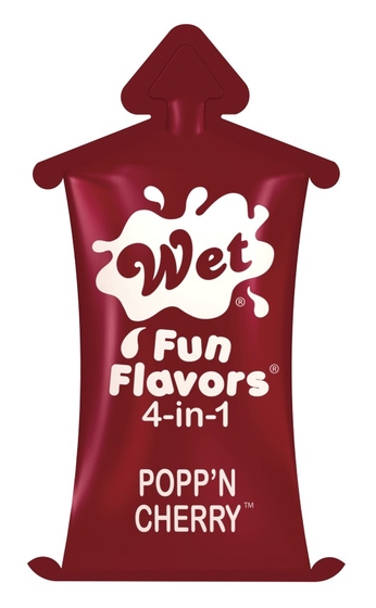 Разогревающий лубрикант Fun Flavors 4-in-1 Popp n Cherry с ароматом вишни - 10 мл. - фото, цены