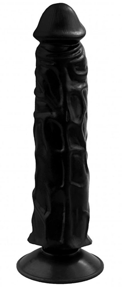 Черный гелевый фаллоимитатор на присоске №9 - 19,5 см. - фото, цены