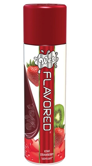 Лубрикант Wet Flavored Sexy Strawberry с ароматом клубники - 89 мл. - фото, цены