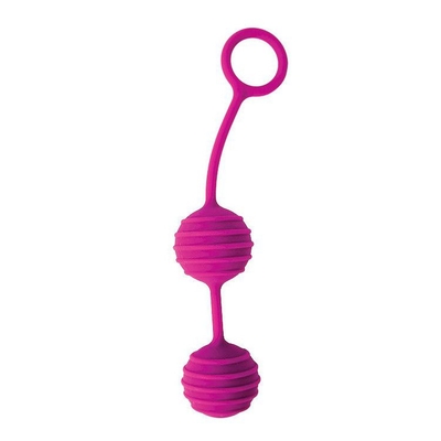 Ярко-розовые вагинальные шарики с ребрышками Cosmo - фото, цены