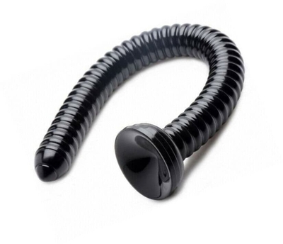 Черный анальный стимулятор-гигант Hosed Ribbed Anal Snake Dildo - 50,8 см. - фото, цены