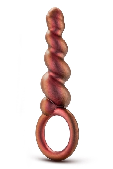 Коричневый анальный стимулятор Spiral Loop Copper Anal Plug - 13,3 см. - фото, цены