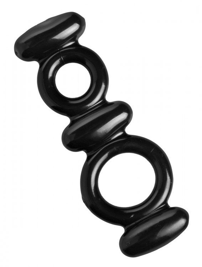 Двойное эрекционное кольцо Dual Stretch To Fit Cock and Ball Ring - фото, цены
