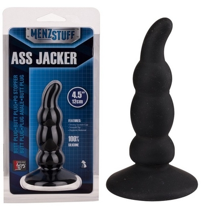 Чёрный анальный стимулятор Ass Jacker - 12 см. - фото, цены