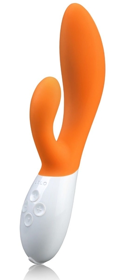 Вибромассажер Ina 2 оранжевого цвета - 20 см. - фото, цены