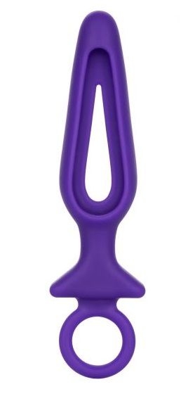 Фиолетовая силиконовая пробка с прорезью Silicone Groove Probe - 10,25 см. - фото, цены