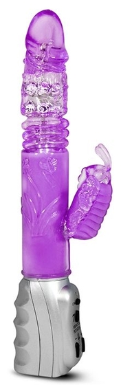 Фиолетовый вибромассажер Butterfly Stroker - 29,8 см. - фото, цены