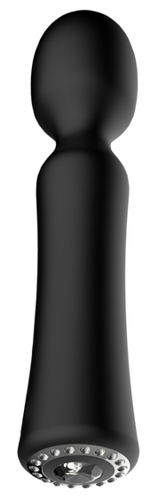 Черный универсальный массажер Wand Pearl - 20 см. - фото, цены