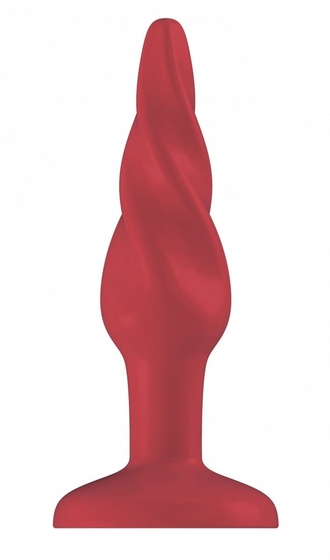 Красная анальная пробка Butt Plug Rounded 3 Inch - 7,6 см. - фото, цены