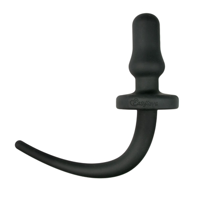 Черная анальная втулка Dog Tail Plug с хвостом - фото, цены