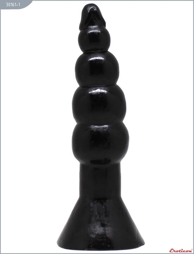 Чёрная гелевая анальная ёлочка - 17 см. - фото, цены