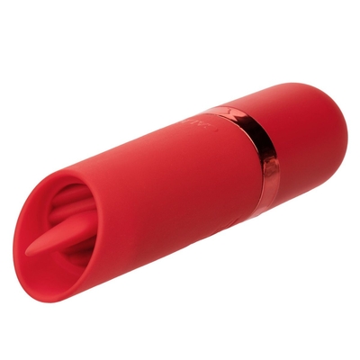 Красный клиторальный стимулятор с подвижным язычком Flicker - фото, цены