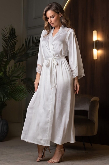 Элегантный длинный запашной халат Melani - фото, цены