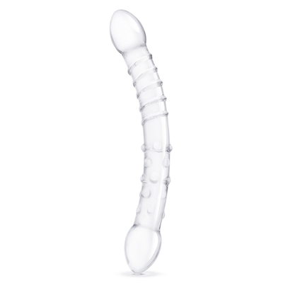 Двусторонний стеклянный фаллоимитатор 12’’ Girthy Double Trouble Glass Dildo - 30 см. - фото, цены