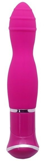 Розовый вибратор Ecstasy Rippled Vibe - 19,5 см. - фото, цены