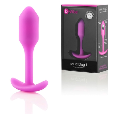 Розовая пробка для ношения B-vibe Snug Plug 1 - 9,4 см. - фото, цены
