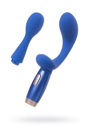 Синий вибратор Le Stelle Perks Series Exc с 2 сменными насадками - фото, цены