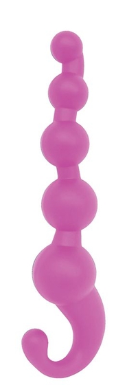 Розовая анальная цепочка Play Candi Bubble Gum - 17 см. - фото, цены
