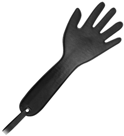 Черная шлепалка с виде ладони с удлиненной ручкой - 36 см. - фото, цены