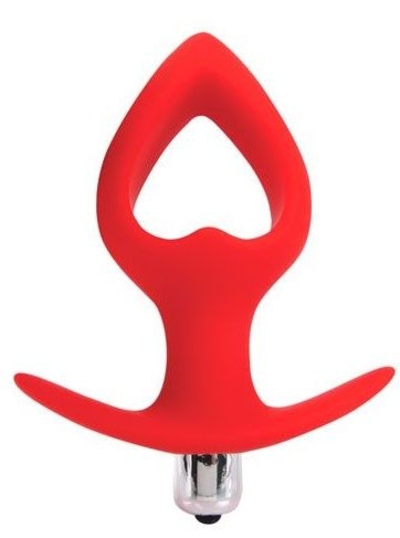 Красная вибровтулка-сердечко с ограничителем - 10,5 см. - фото, цены