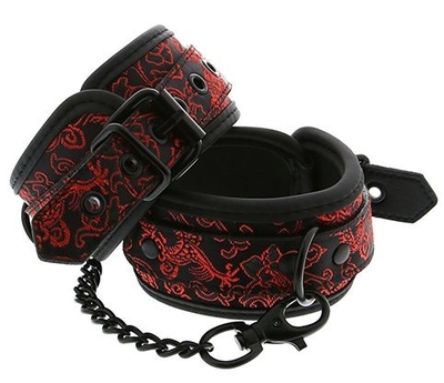 Черно-красные оковы с цепочкой Ankle Cuffs - фото, цены