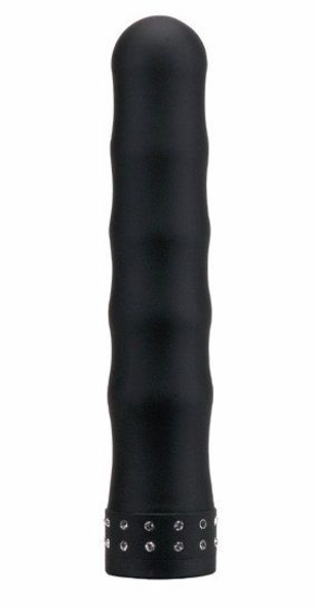 Водонепроницаемый чёрный вибромассажёр со стразами Studded Gyrating Vibe - 17,8 см. - фото, цены