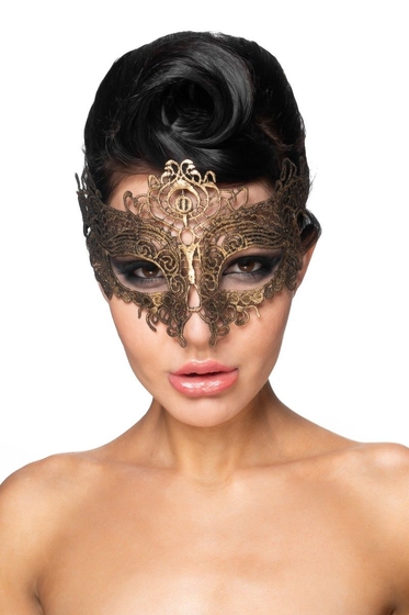 Золотистая карнавальная маска Шедди - фото, цены