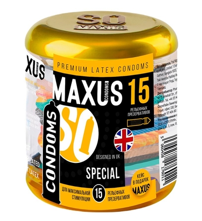 Презервативы с точками и рёбрами Maxus Special - 15 шт. - фото, цены