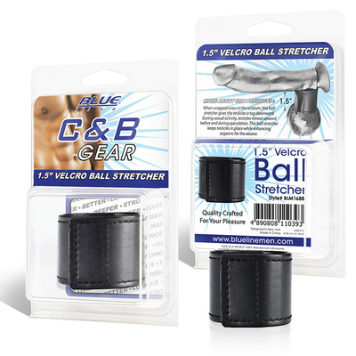 Хомут-утяжка для мошонки из искусственной кожи на липучке Velcro Ball Stretcher- 4 см. - фото, цены