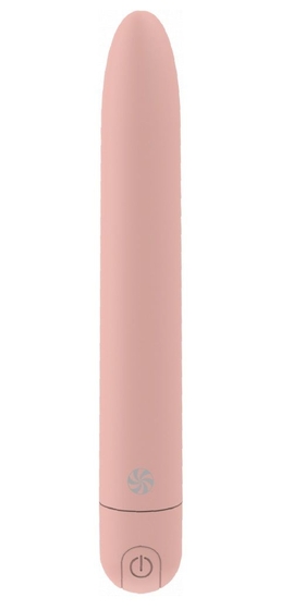 Персиковый перезаряжаемый вибратор Haze - 18 см. - фото, цены