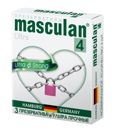 Ультрапрочные презервативы Masculan Ultra 4 Strong - 3 шт. - фото, цены