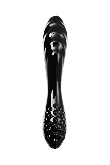 Черный двусторонний фаллоимитатор Dazzling Crystal 1 - 18,5 см. - фото, цены