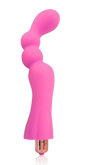 Розовый рельефный вибромассажер - 18,5 см. - фото, цены