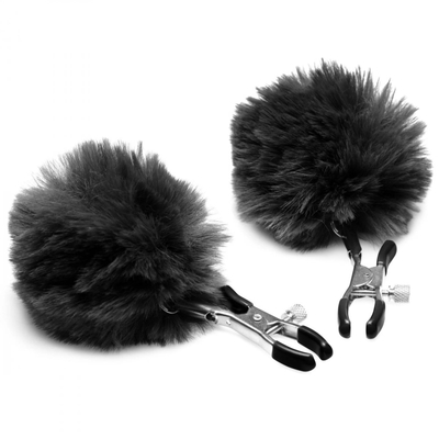 Зажимы для сосков с черным помпонами Pom Pom Nipple Clamps - фото, цены