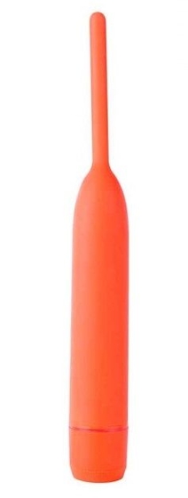 Оранжевый вибромассажер из силикона Delight - 18,5 см. - фото, цены