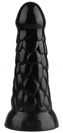 Черная анальная рельефная втулка - 19,5 см. - фото, цены