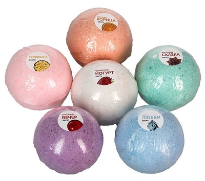 Бомбочки для ванны Клубничный йогурт - 5 шт.(118 гр.) - фото, цены