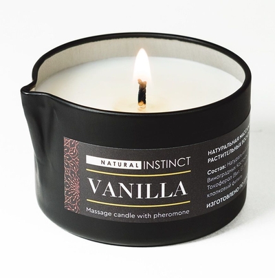 Массажная свеча с феромонами Natural Instinct Vanilla - 70 мл. - фото, цены