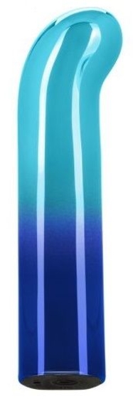 Голубой изогнутый мини-вибромассажер Glam G Vibe - 12 см. - фото, цены