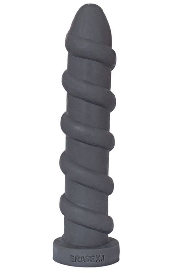 Серый анальный стимулятор со спиралевидным рельефом - 31 см. - фото, цены