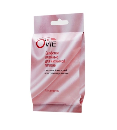 Влажные салфетки с молочной кислотой Ovie для интимной гигиены - 15 шт. - фото, цены