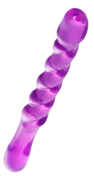 Фиолетовый двусторонний фаллоимитатор Tanza - 27,5 см. - фото, цены