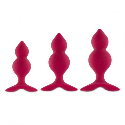 Набор из трех розовых анальный пробок Bibi Twin Butt Plug Set - фото, цены