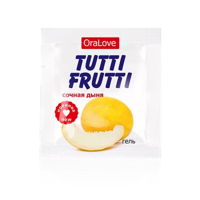 Саше гель-смазки Tutti-frutti со вкусом сочной дыни - 4 гр. - фото, цены