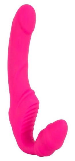 Розовый безремневой страпон с вибрацией - фото, цены