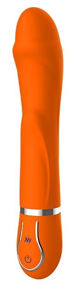 Оранжевый вибратор Diamond Darling - 22 см. - фото, цены