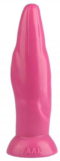 Розовая фигурная анальная втулка - 22,5 см. - фото, цены