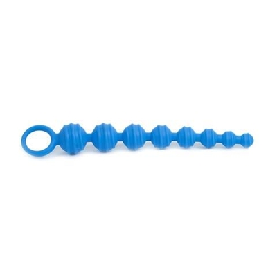 Синяя анальная цепочка Climax Anal Anal Beads Silicone Ridges - 32,6 см. - фото, цены
