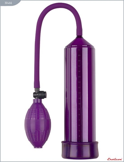 Фиолетовая вакуумная помпа Eroticon Pump X1 с грушей - фото, цены